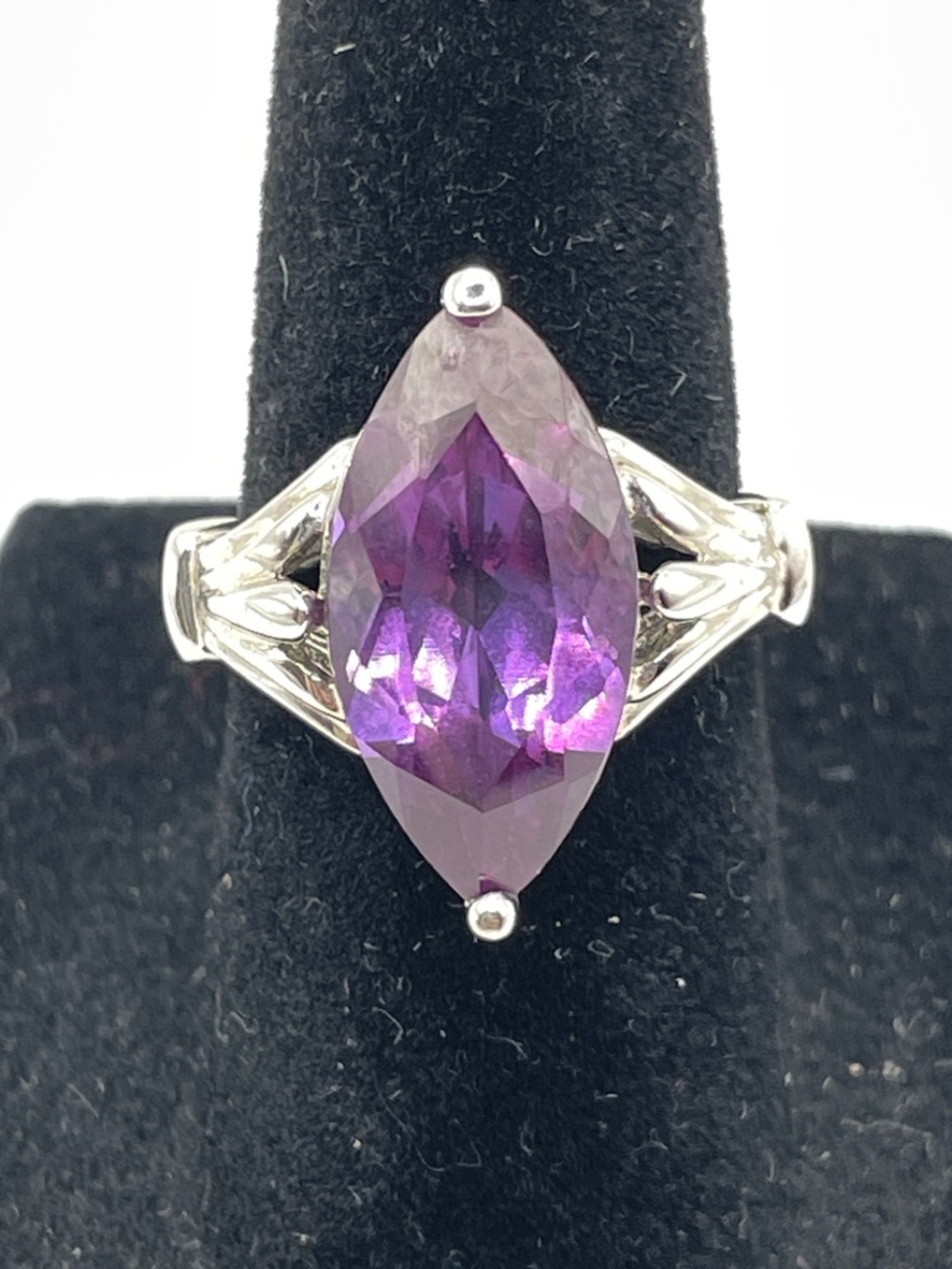 Women's Synthetic Purple Sapphire SilverTone Ring 5 1/2
